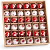 image:imageJoiedomi 36 Pcs Christmas Mini Ball Ornament Set Metalic Glass Small Balls with Glitter Prints amp Rope Hangers Hanging Miniature Ornaments for Christmas Tree Xmas Glass Party Decor Red amp WhiteFancy