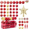 image:imageJoiedomi 71 Pcs Red amp Gold Christmas Ornaments Set Assorted Christmas Balls Ornaments with Star Tree Topper Shatterproof Hanging Decor for Xmas Tree Wreath Garland Holidays PartyRedgold