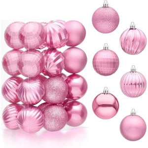 image:imageJOIEDOMI 24 Pcs Lime Green Christmas Balls Ornaments Set 236 Christmas Tree Ornaments Shatterproof Xmas Balls Hanging Decorations for Tree Wreath Garland Holiday Wedding Indoor Party DecorPink