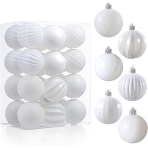 image:imageJOIEDOMI 24 Pcs Lime Green Christmas Balls Ornaments Set 236 Christmas Tree Ornaments Shatterproof Xmas Balls Hanging Decorations for Tree Wreath Garland Holiday Wedding Indoor Party DecorWhite