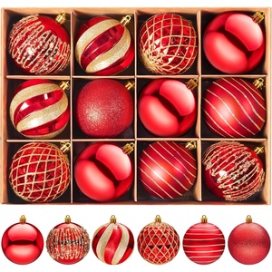 image:imageJOYIN 12 Pcs Red Gold Christmas Balls Ornaments Set 315 Glittering Tree Hanging Christmas Decorations Xmas Large Shatterproof Indoor Decor for Tree Wreath Holidays Wedding PartyRedgold