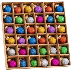 image:imageJoiedomi 36 Pcs Christmas Mini Ball Ornament Set Metalic Glass Small Balls with Glitter Prints amp Rope Hangers Hanging Miniature Ornaments for Christmas Tree Xmas Glass Party Decor Red amp WhiteGlitter