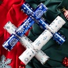 image:imageJOYIN 8 Pack Christmas No Snap Party Table Favor with Gold amp Silver Snowflake Design with Party Hat Joke amp Little Gift Inside for Xmas Gift Christmas Seasonal Holiday DinnerBlueWhite Snowflakes