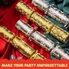 image:imageJOYIN 8 Pack Christmas No Snap Party Table Favor with Gold amp Silver Snowflake Design with Party Hat Joke amp Little Gift Inside for Xmas Gift Christmas Seasonal Holiday DinnerGold  Silver Snowflakes