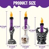 image:imageJOYIN Halloween Candle Lights 3 Pcs Skull LED Candle Decorations Set with 3 Designs Spooky Flameless Candle Lights for Halloween Decorations Indoor Tabletop Mantel Party Supplies