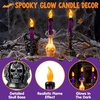 image:imageJOYIN Halloween Candle Lights 3 Pcs Skull LED Candle Decorations Set with 3 Designs Spooky Flameless Candle Lights for Halloween Decorations Indoor Tabletop Mantel Party Supplies
