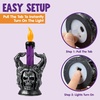 image:imageJOYIN Halloween Candle Lights 3 Pcs Skull LED Candle Decorations Set with 3 Designs Spooky Flameless Candle Lights for Halloween Decorations Indoor Tabletop Mantel Party Supplies