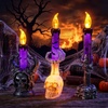 image:imageJOYIN Halloween Candle Lights 3 Pcs Skull LED Candle Decorations Set with 3 Designs Spooky Flameless Candle Lights for Halloween Decorations Indoor Tabletop Mantel Party Supplies