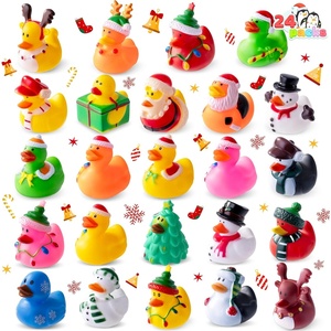 image:imageJOYIN 24 Pcs Christmas Ducks Bath Toys Assorted Cute Rubber Duckies Bulk for Christmas Party Favors Mini Ducky Baby Bathtub Shower Pool Toys for Kids Xmas Table Dcorations Stocking Stuffers Gifts