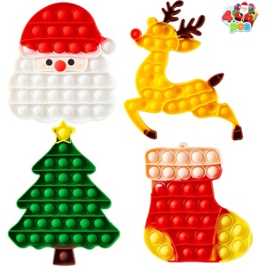 image:imageJOYIN 4 PCS Christmas Pop Stress Toy Xmas Pop Game Party Favors for Kids Squeeze Bubble Christmas Goodies Bag Fillers for Children Adults Anxiety Stress Reliever Office Desk