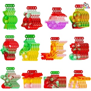 image:imageJOYIN 60 PCS Christmas Mini Pop Stress Toy Bulk Xmas Pop Game Party Favors for Kids Christmas Stocking Stuffers for Children Adults Relieve Anxiety Stress Toy