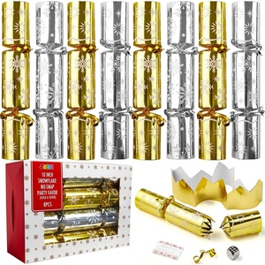 image:imageJOYIN 8 Pack Christmas No Snap Party Table Favor with Gold amp Silver Snowflake Design with Party Hat Joke amp Little Gift Inside for Xmas Gift Christmas Seasonal Holiday DinnerGold  Silver Snowflakes