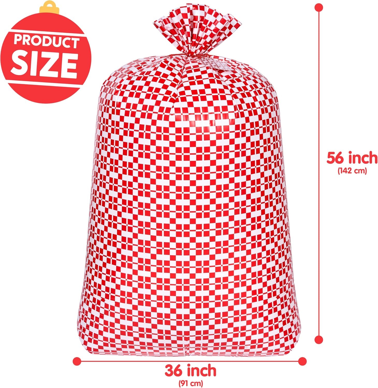 image:imageJOYIN 3 Extra Large Christmas Bags 56x36 with Gift Tags for Xmas Holiday Parties Gift Giving Winter Family Gatherings Office Parties Heavy Duty BagRedBlueGreen