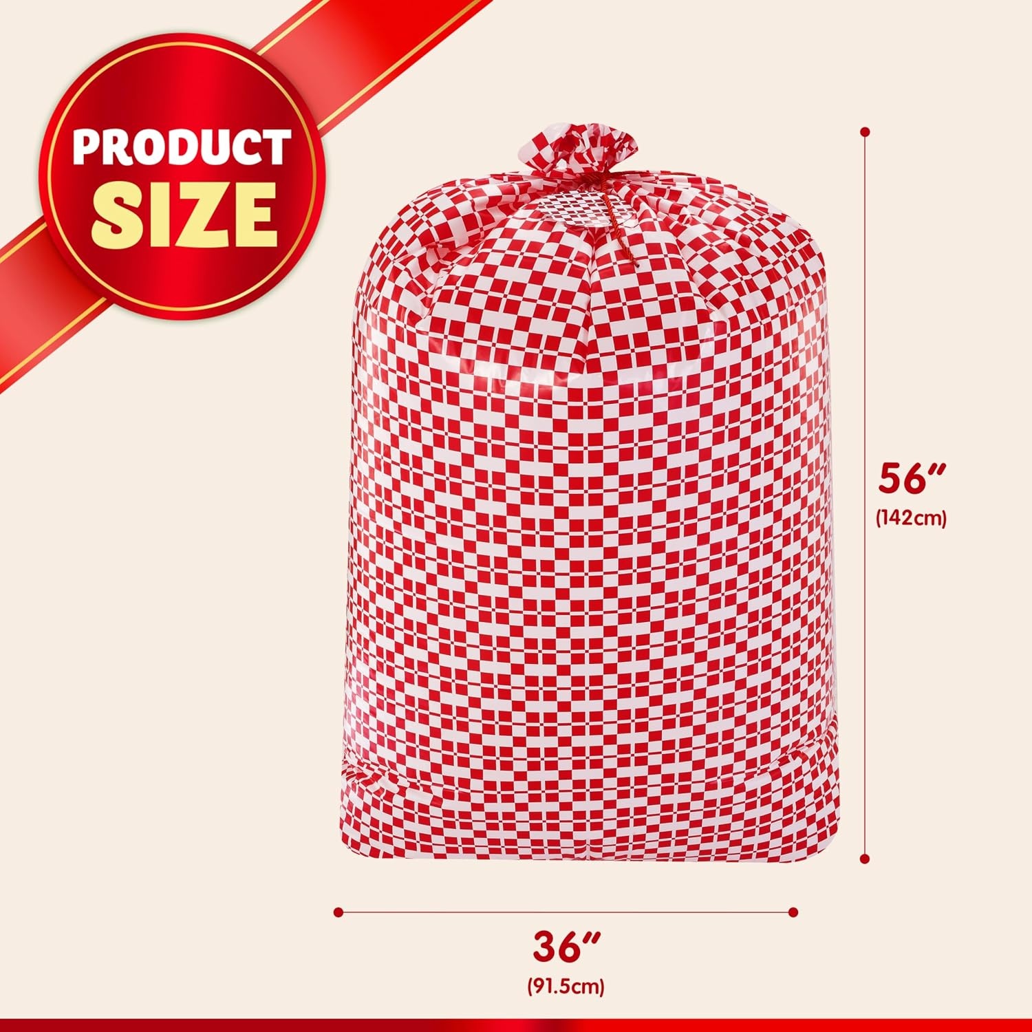 image:imageJOYIN 3 Extra Large Christmas Bags 56x36 with Gift Tags for Xmas Holiday Parties Gift Giving Winter Family Gatherings Office Parties Heavy Duty BagRed