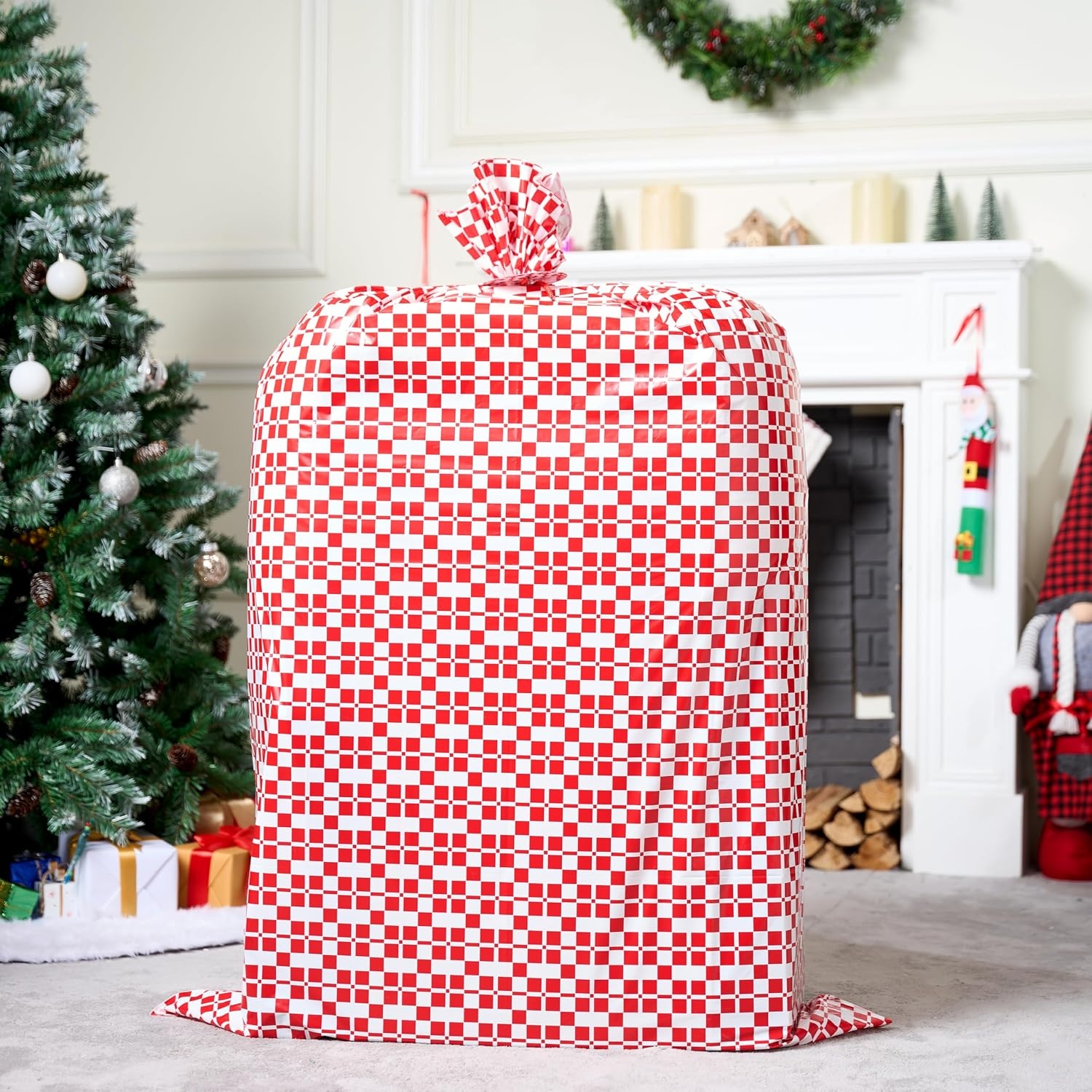 image:imageJOYIN 3 Extra Large Christmas Bags 56x36 with Gift Tags for Xmas Holiday Parties Gift Giving Winter Family Gatherings Office Parties Heavy Duty BagRedBlueGreen