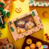 image:imageJOYIN 12 PCS Foiled Christmas Cookie Boxes for Gift Giving 875 x 575 x 275 Bakery Boxes with Window 3 Design Brown Kraft Cardboard Treat Box for Xmas Holiday Pastries Cupcakes Doughnut Wrap24
