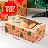 image:imageJOYIN 12 PCS Foiled Christmas Cookie Boxes for Gift Giving 875 x 575 x 275 Bakery Boxes with Window 3 Design Brown Kraft Cardboard Treat Box for Xmas Holiday Pastries Cupcakes Doughnut Wrap24