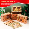 image:imageJOYIN 12 PCS Foiled Christmas Cookie Boxes for Gift Giving 875 x 575 x 275 Bakery Boxes with Window 3 Design Brown Kraft Cardboard Treat Box for Xmas Holiday Pastries Cupcakes Doughnut Wrap24