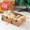 image:imageJOYIN 12 PCS Foiled Christmas Cookie Boxes for Gift Giving 875 x 575 x 275 Bakery Boxes with Window 3 Design Brown Kraft Cardboard Treat Box for Xmas Holiday Pastries Cupcakes Doughnut Wrap12