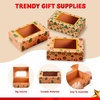 image:imageJOYIN 12 PCS Foiled Christmas Cookie Boxes for Gift Giving 875 x 575 x 275 Bakery Boxes with Window 3 Design Brown Kraft Cardboard Treat Box for Xmas Holiday Pastries Cupcakes Doughnut Wrap24