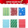 image:imageJOYIN 18 PCS Christmas Paper Gift Bags with Handles Xmas Goodie Bags Snowflakes Christmas Trees for Festivals Birthdays Party Supplies Holiday Present Packing 9x 35x 73