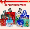 image:imageJOYIN 20 PCS Christmas Reusable Gift Bags Assorted Sizes with Handle Gift Bags Includes 4 Large 8 Medium 8 Small Sizes Christmas NonWoven Party Favor Bags for Holiday Presents and Gift Wrapping