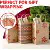 image:imageJOYIN 24 PCS Christmas Kraft Bags Holiday Paper Goody Gift Bags with Handles for Xmas Gifts Wrapping Party Giant Gifts Decorations Classrooms and Party Favors RedGreen 9 x 73 x 33Brown