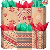 image:imageJOYIN 24 PCS Christmas Kraft Bags Holiday Paper Goody Gift Bags with Handles for Xmas Gifts Wrapping Party Giant Gifts Decorations Classrooms and Party Favors RedGreen 9 x 73 x 33Brown