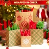 image:imageJOYIN 24 PCS Christmas Kraft Gift Bags Assorted Sizes Reusable Holiday Paper Presents Wrapping Bags with Handles for Party Birthday Festival Classroom Treat Candy and Party Favors