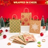 image:imageJOYIN 24 PCS Christmas White Pattern Kraft Gift Bags Holiday Paper Gift Bags for Wrapping Xmas Gifts Party Favors Classroom Use Snowflake Plaid and Christmas Trees 9x73x33 InchRed white green