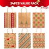 image:imageJOYIN 24 PCS Christmas White Pattern Kraft Gift Bags Holiday Paper Gift Bags for Wrapping Xmas Gifts Party Favors Classroom Use Snowflake Plaid and Christmas Trees 9x73x33 InchRed Green