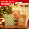 image:imageJOYIN 24 PCS Christmas White Pattern Kraft Gift Bags Holiday Paper Gift Bags for Wrapping Xmas Gifts Party Favors Classroom Use Snowflake Plaid and Christmas Trees 9x73x33 InchRed white green