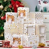 image:imageJOYIN 24 Pcs Christmas Cookie Boxes Gold Foil Treat Box with Window 6 x 6 x 3 Bakery Gift Wrapping Box with 4 Designs for Xmas Holiday Party Favor Pastries Cupcakes Cookies Donuts GiftGiving