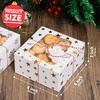 image:imageJOYIN 24 Pcs Christmas Cookie Boxes Gold Foil Treat Box with Window 6 x 6 x 3 Bakery Gift Wrapping Box with 4 Designs for Xmas Holiday Party Favor Pastries Cupcakes Cookies Donuts GiftGiving