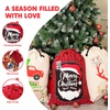 image:imageJOYIN 3 PCS Christmas Santa Burlap Sack 26 x 19 Large Canvas Gift Bag with Drawstring Reusable Personalized Cloth Pouch for Xmas Presents Package Party Supplies Party Favor Decorations