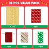 image:imageJOYIN 36 PCS Christmas Drawstrings Gift Bags Assorted SizesLarge Medium Small Xmas Reusable Plastic Bag for Presents Wrapping Holiday Party Favors
