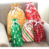image:imageJOYIN 36 PCS Christmas Drawstrings Gift Bags Assorted SizesLarge Medium Small Xmas Reusable Plastic Bag for Presents Wrapping Holiday Party Favors