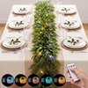 image:imageJOYIN 9FT Christmas Cedar Pine Garland with Multi Color LED Lights Real Touch Christmas Garland with Remote Control amp Timer amp 12 Modes for Porch Mantel Staircase Indoor Xmas Party Decorations9 FT