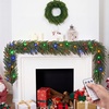 image:imageJOYIN 9FT Christmas Cedar Pine Garland with Multi Color LED Lights Real Touch Christmas Garland with Remote Control amp Timer amp 12 Modes for Porch Mantel Staircase Indoor Xmas Party Decorations9 FT