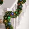 image:imageJOYIN 9FT Christmas Cedar Pine Garland with Multi Color LED Lights Real Touch Christmas Garland with Remote Control amp Timer amp 12 Modes for Porch Mantel Staircase Indoor Xmas Party Decorations9 FT