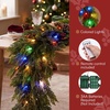 image:imageJOYIN 9FT Christmas Cedar Pine Garland with Multi Color LED Lights Real Touch Christmas Garland with Remote Control amp Timer amp 12 Modes for Porch Mantel Staircase Indoor Xmas Party Decorations9 FT