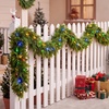 image:imageJOYIN 9FT Christmas Cedar Pine Garland with Multi Color LED Lights Real Touch Christmas Garland with Remote Control amp Timer amp 12 Modes for Porch Mantel Staircase Indoor Xmas Party Decorations9 FT