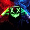 image:imageJOYIN Halloween Led Mask Light Up Mask and Gloves for Cosplay Costume Pink amp Blue 3 Modes Scary Glow in The Dark Masks for Halloween Party Dress Up Accessories Gifts GivingGreen