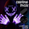 image:imageJOYIN Halloween Led Mask Light Up Mask and Gloves for Cosplay Costume Pink amp Blue 3 Modes Scary Glow in The Dark Masks for Halloween Party Dress Up Accessories Gifts GivingPurple
