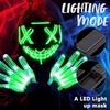 image:imageJOYIN Halloween Led Mask Light Up Mask and Gloves for Cosplay Costume Pink amp Blue 3 Modes Scary Glow in The Dark Masks for Halloween Party Dress Up Accessories Gifts GivingGreen