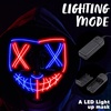 image:imageJOYIN Halloween Led Mask Light Up Mask and Gloves for Cosplay Costume Pink amp Blue 3 Modes Scary Glow in The Dark Masks for Halloween Party Dress Up Accessories Gifts GivingRedblue