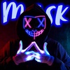 image:imageJOYIN Halloween Led Mask Light Up Mask and Gloves for Cosplay Costume Pink amp Blue 3 Modes Scary Glow in The Dark Masks for Halloween Party Dress Up Accessories Gifts GivingPinkblue