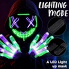 image:imageJOYIN Halloween Led Mask Light Up Mask and Gloves for Cosplay Costume Pink amp Blue 3 Modes Scary Glow in The Dark Masks for Halloween Party Dress Up Accessories Gifts GivingGreenpurple