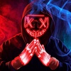 image:imageJOYIN Halloween Led Mask Light Up Mask and Gloves for Cosplay Costume Pink amp Blue 3 Modes Scary Glow in The Dark Masks for Halloween Party Dress Up Accessories Gifts GivingRed