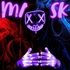 image:imageJOYIN Halloween Led Mask Light Up Mask and Gloves for Cosplay Costume Pink amp Blue 3 Modes Scary Glow in The Dark Masks for Halloween Party Dress Up Accessories Gifts GivingPurple